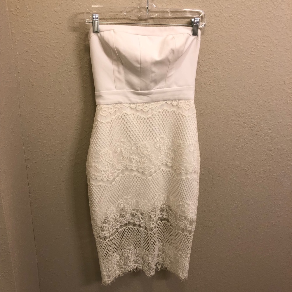 Bebe White Strapless Dress
